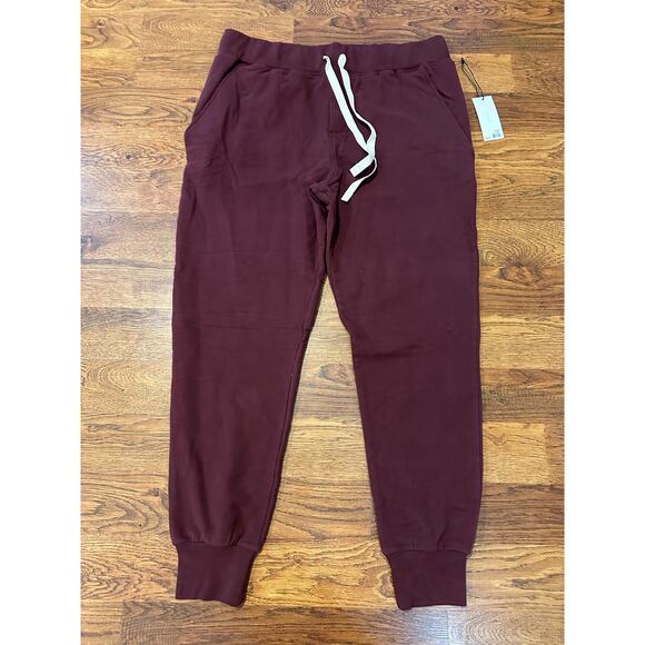 Label Brand Men's Go To Jogger Pant Burgundy Size Large NWT Cotton Comfort - Picture 1 of 7